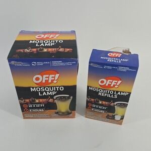 OFF! Mosquito Lamp and Refills Set Black Outdoor Pest Repellent 6hr Protection